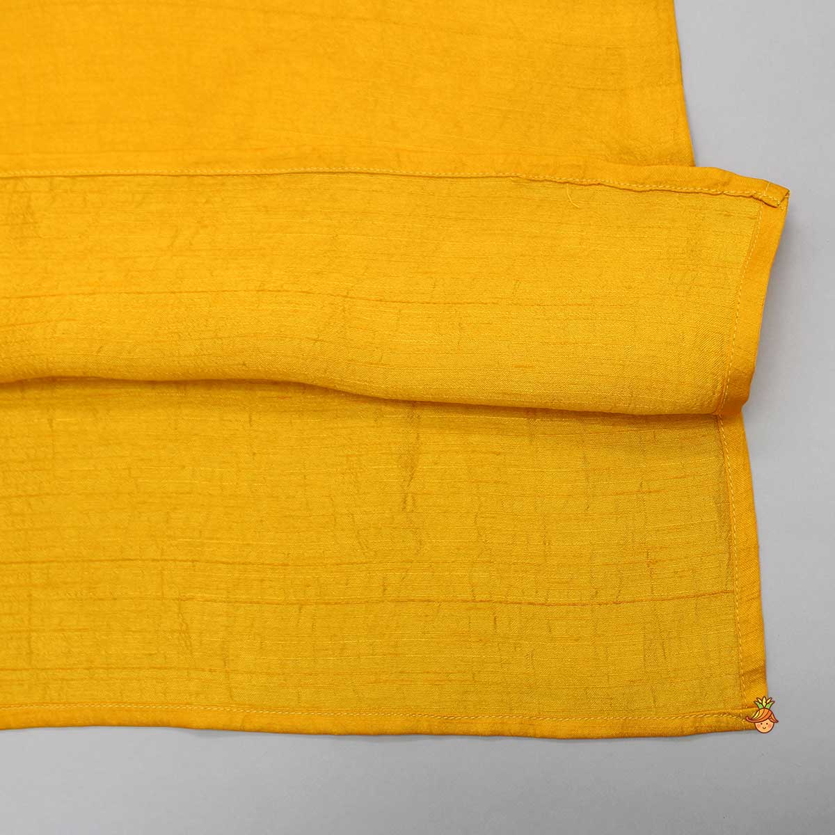 Mustard Kurta With Camel Embroidered Jacket And Pyjama