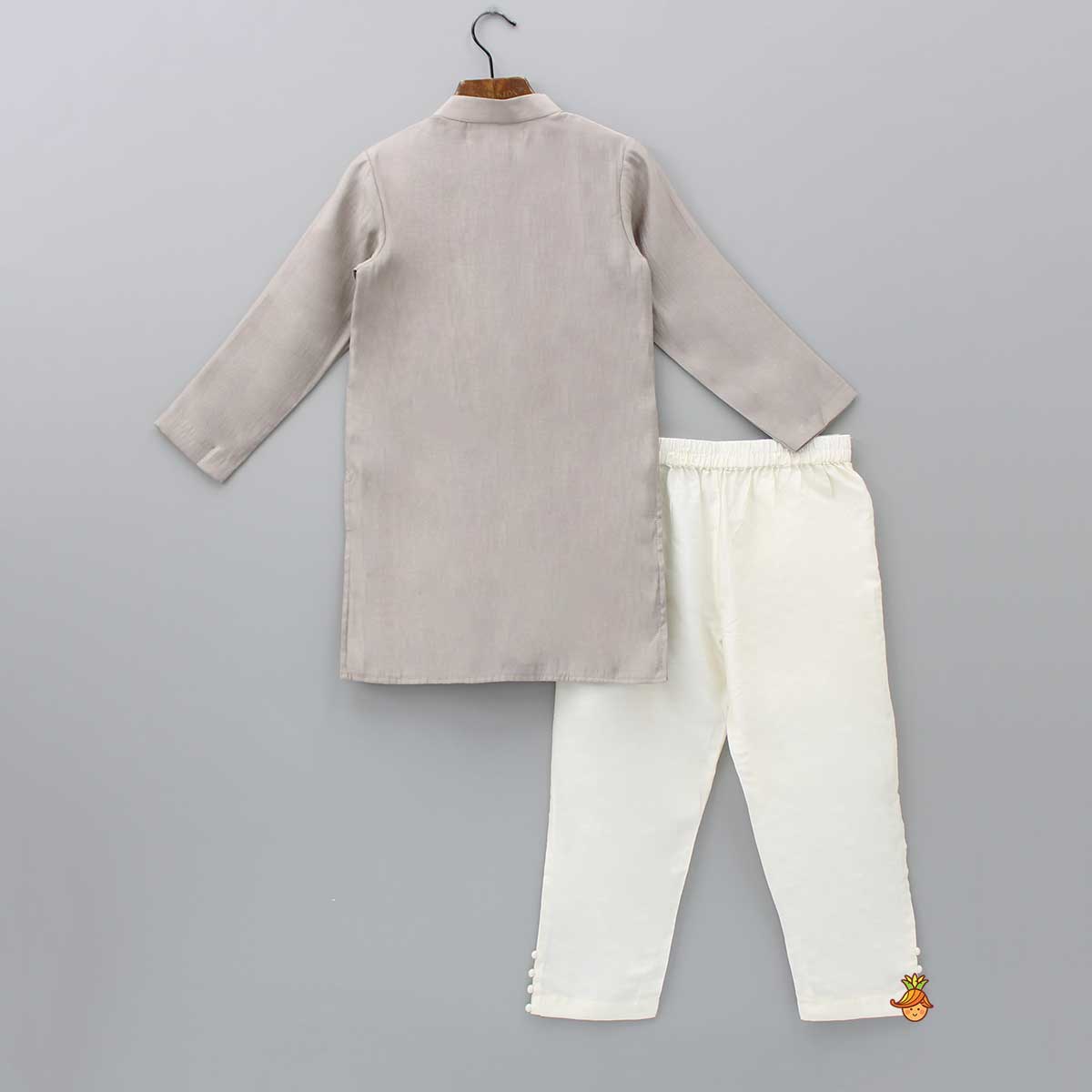 Embroidery And Sequins Lace Brown Kurta And Pyjama