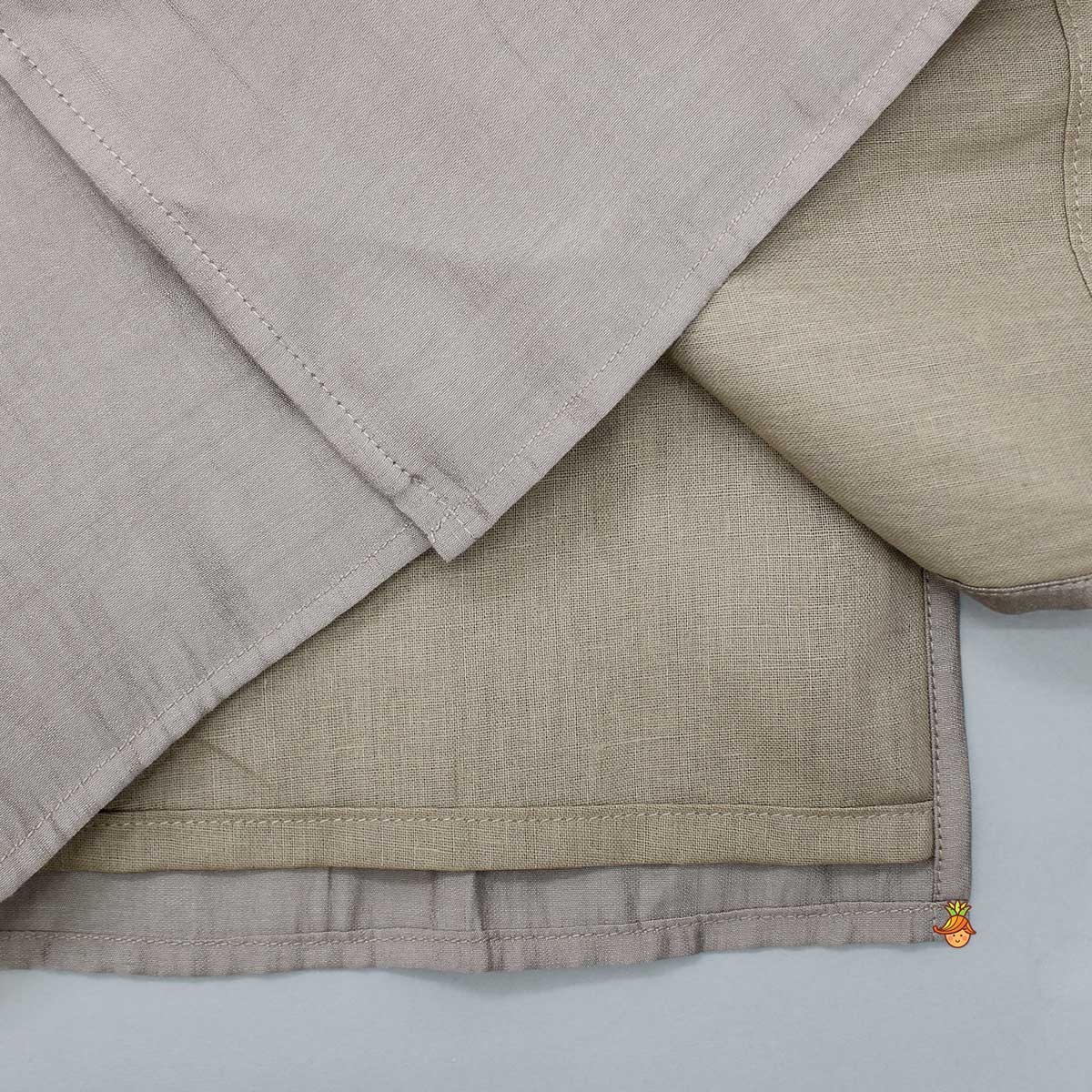 Embroidery And Sequins Lace Brown Kurta And Pyjama