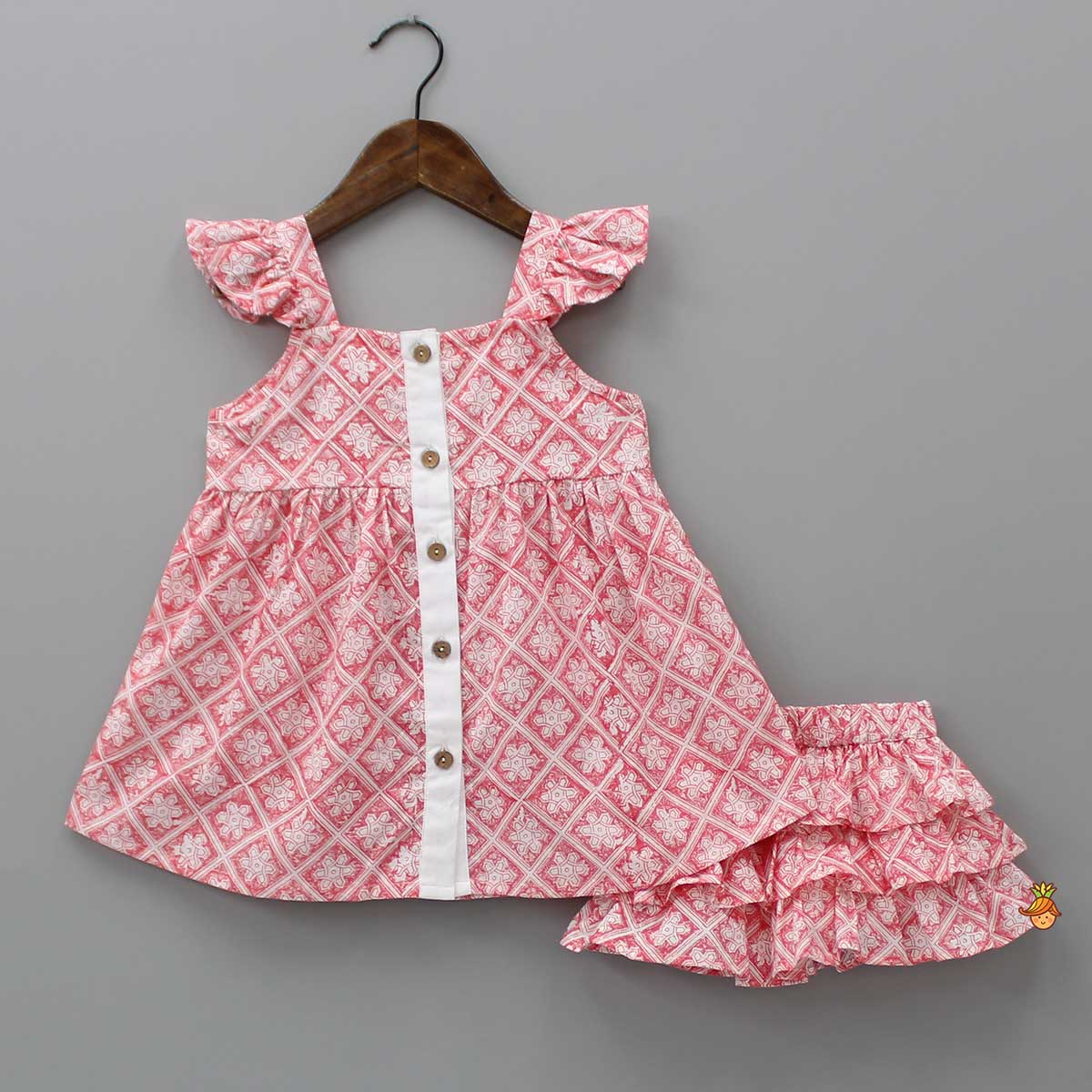 Flutter Tunic Dress With Ruffled Bloomer