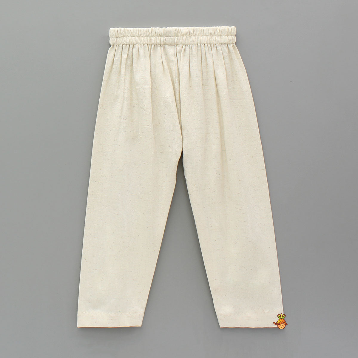 Off White Pintuck Embroidered Kurta With Pyjama