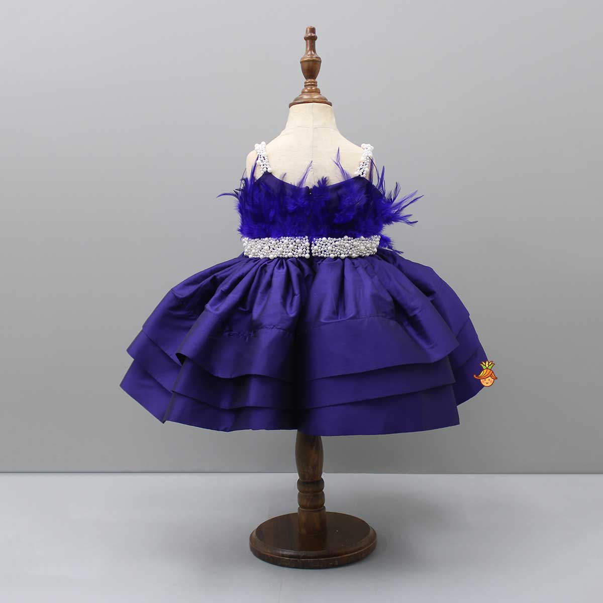 Elegant Purple Layered Dress With Matching Detachable Bow And Head Band