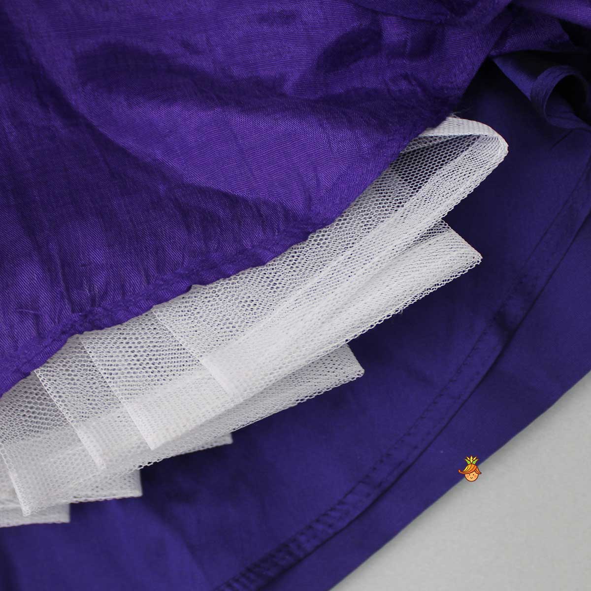 Elegant Purple Layered Dress With Matching Detachable Bow And Head Band