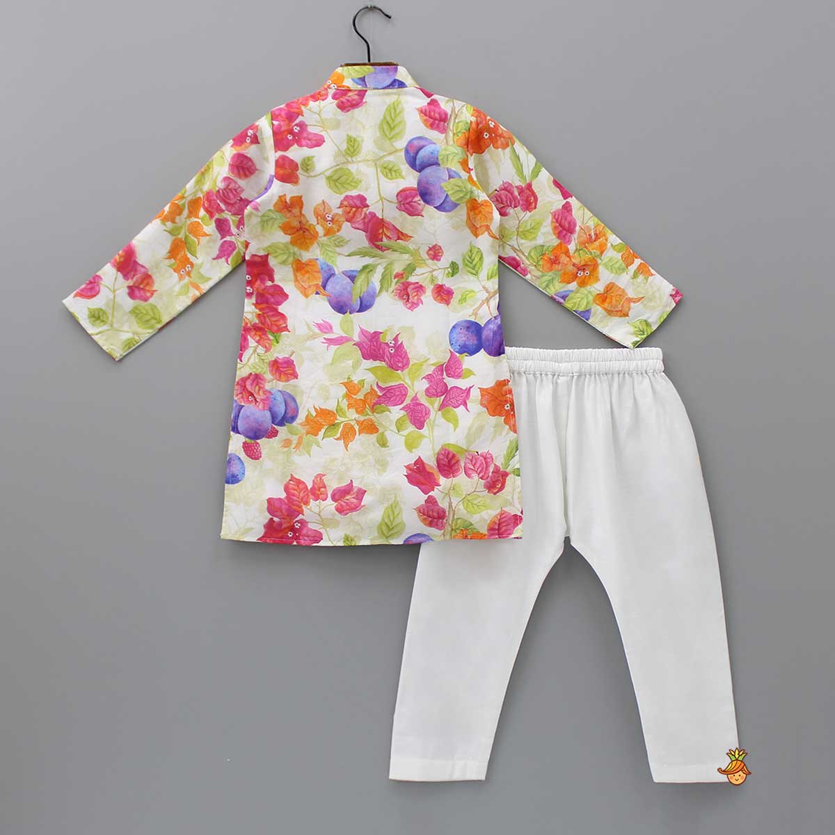 Elegant Floral Printed Multicolour Kurta And Pyjama
