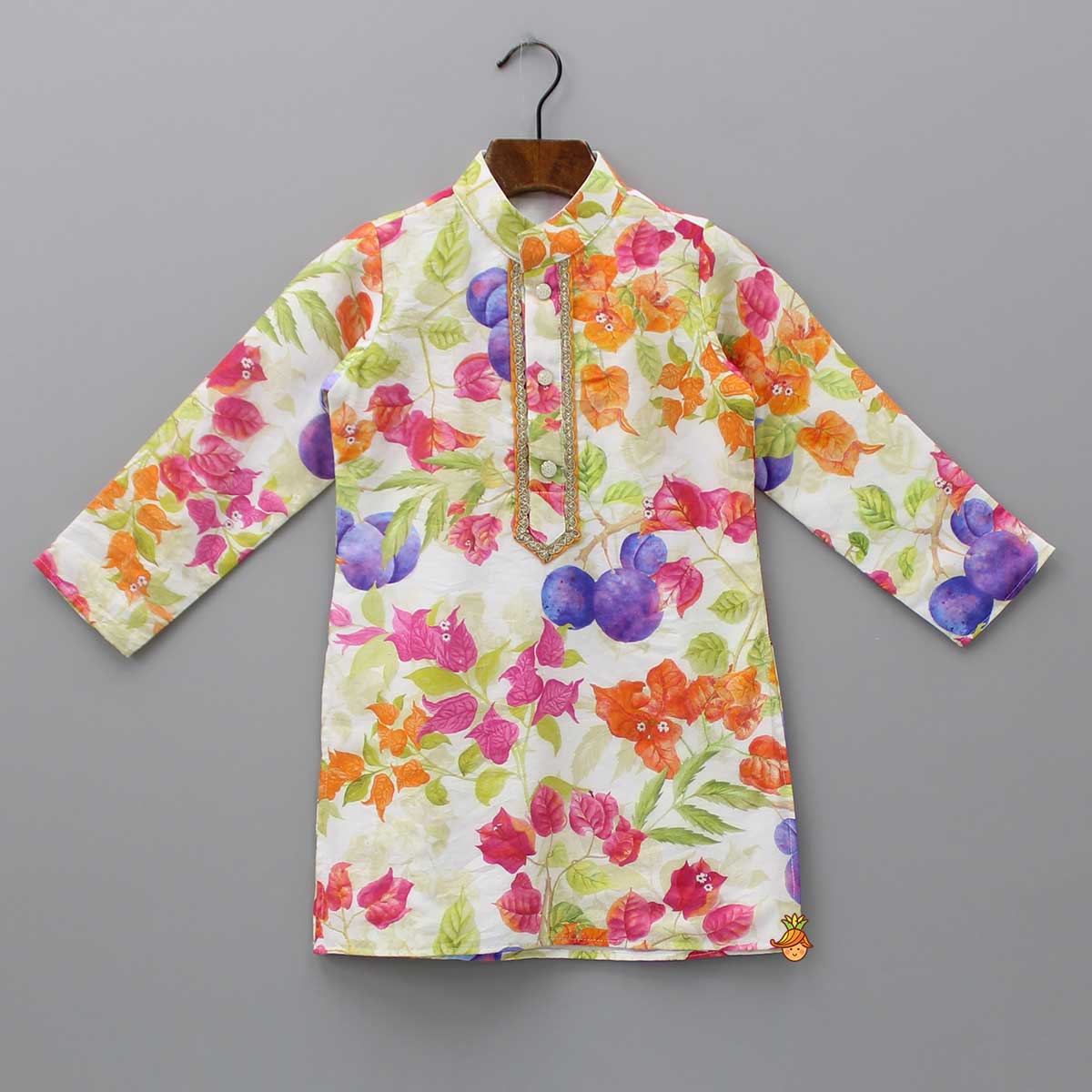 Elegant Floral Printed Multicolour Kurta And Pyjama