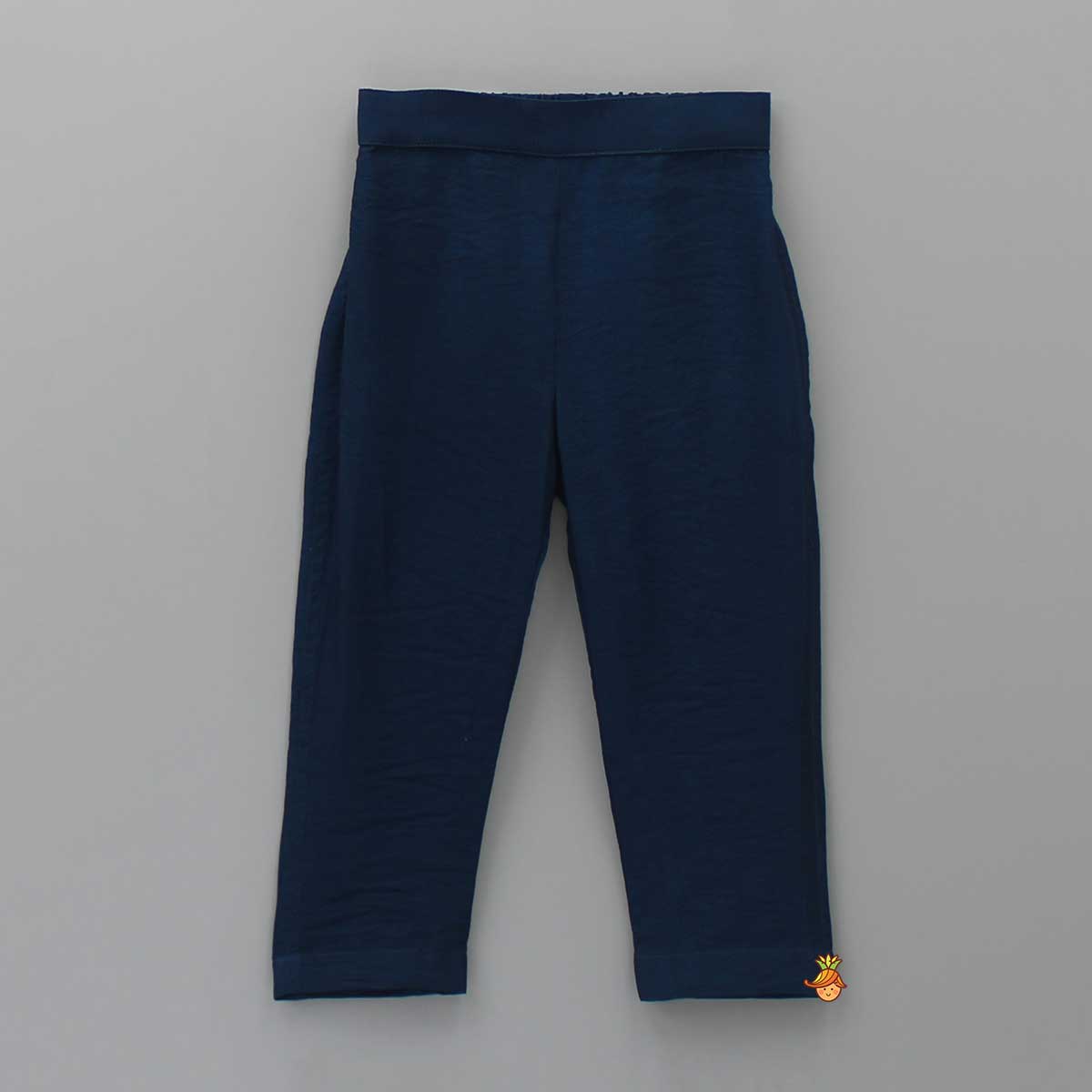 Animal Embroidered Front Overlap Shirt With Tie-Ups And Pant
