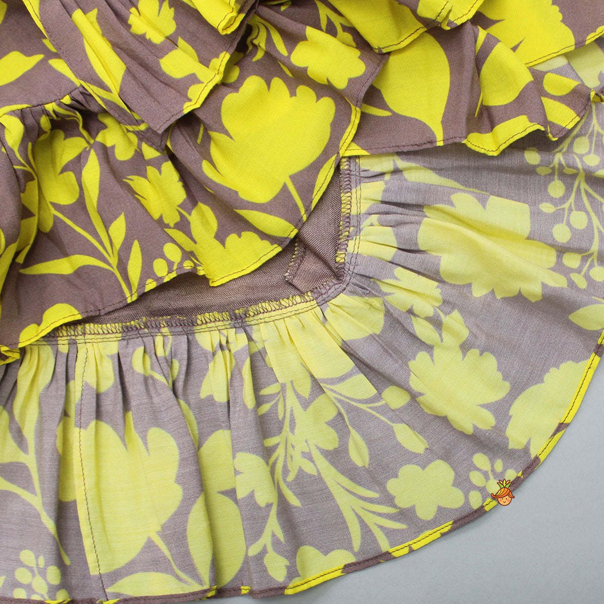 Floral Printed Kurti With Sharara And Net Dupatta