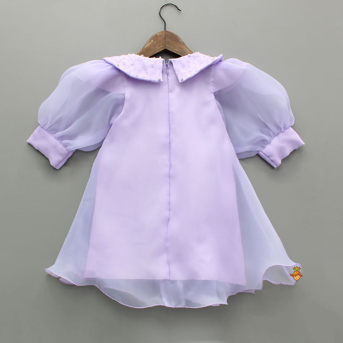 Puff Sleeves Organza Lavender Dress