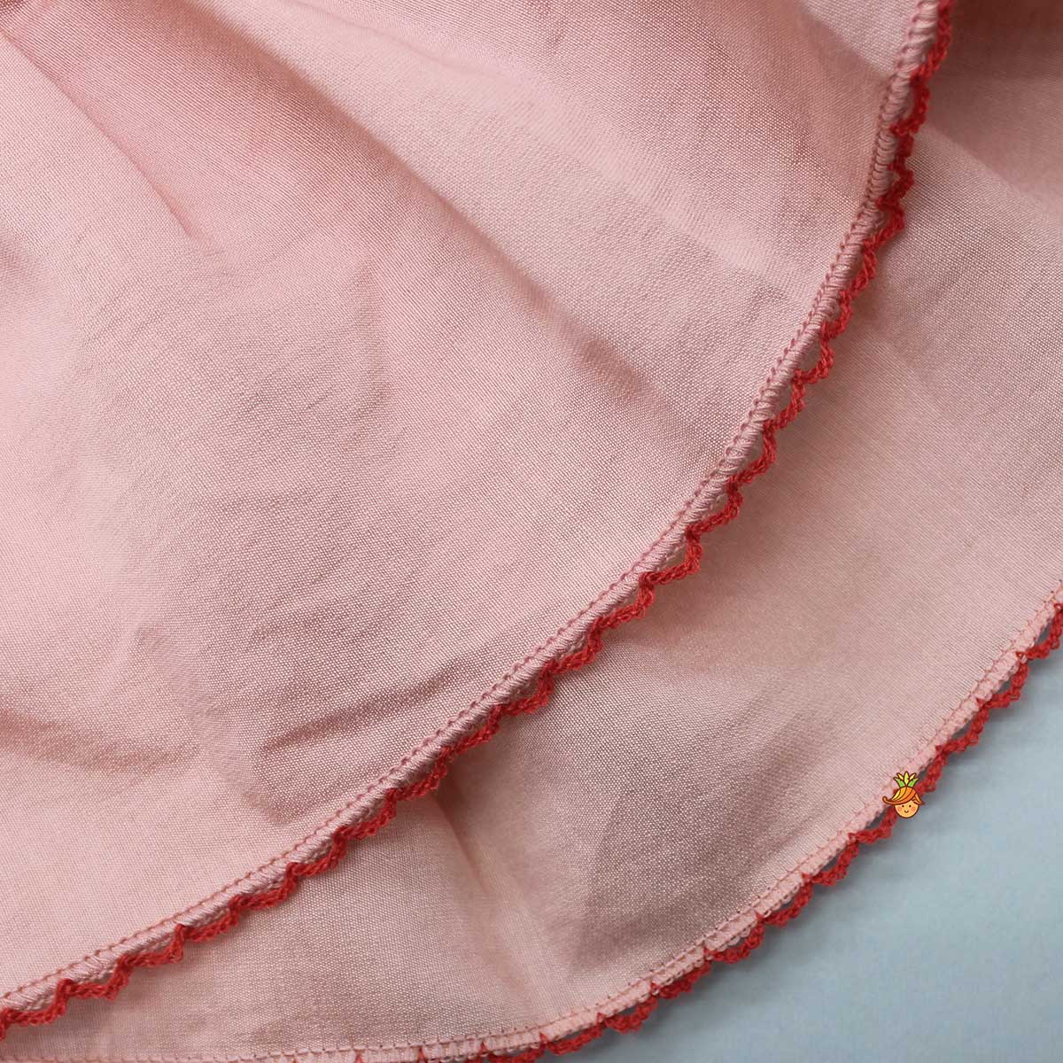 Faux Mirror And Thread Embroidered Top And Flared Lehenga