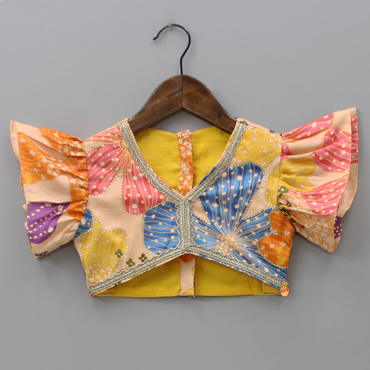 Sequin Floral Printed Top With Lehenga And Net Dupatta