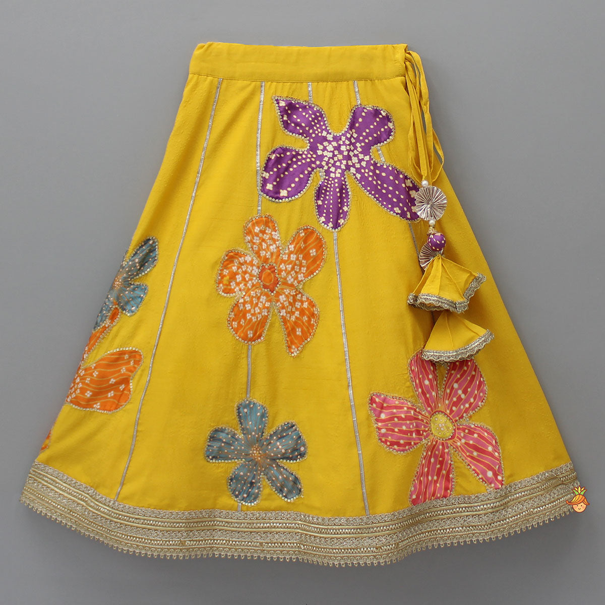 Sequin Floral Printed Top With Lehenga And Net Dupatta
