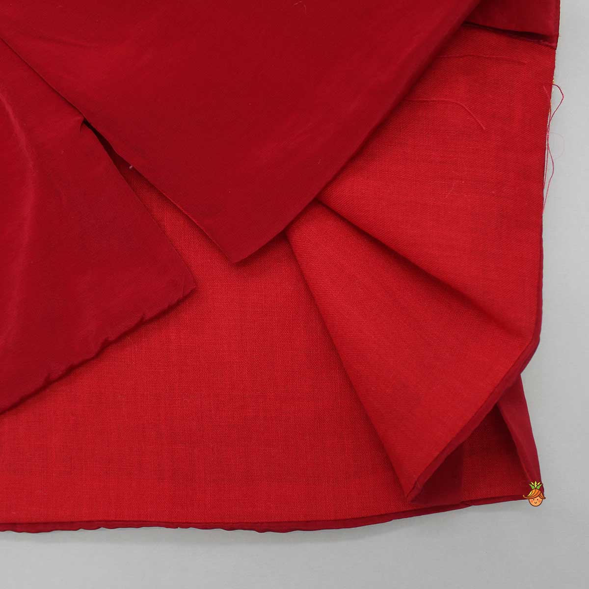Gota Lacework Detail Red Kurta And Dhoti