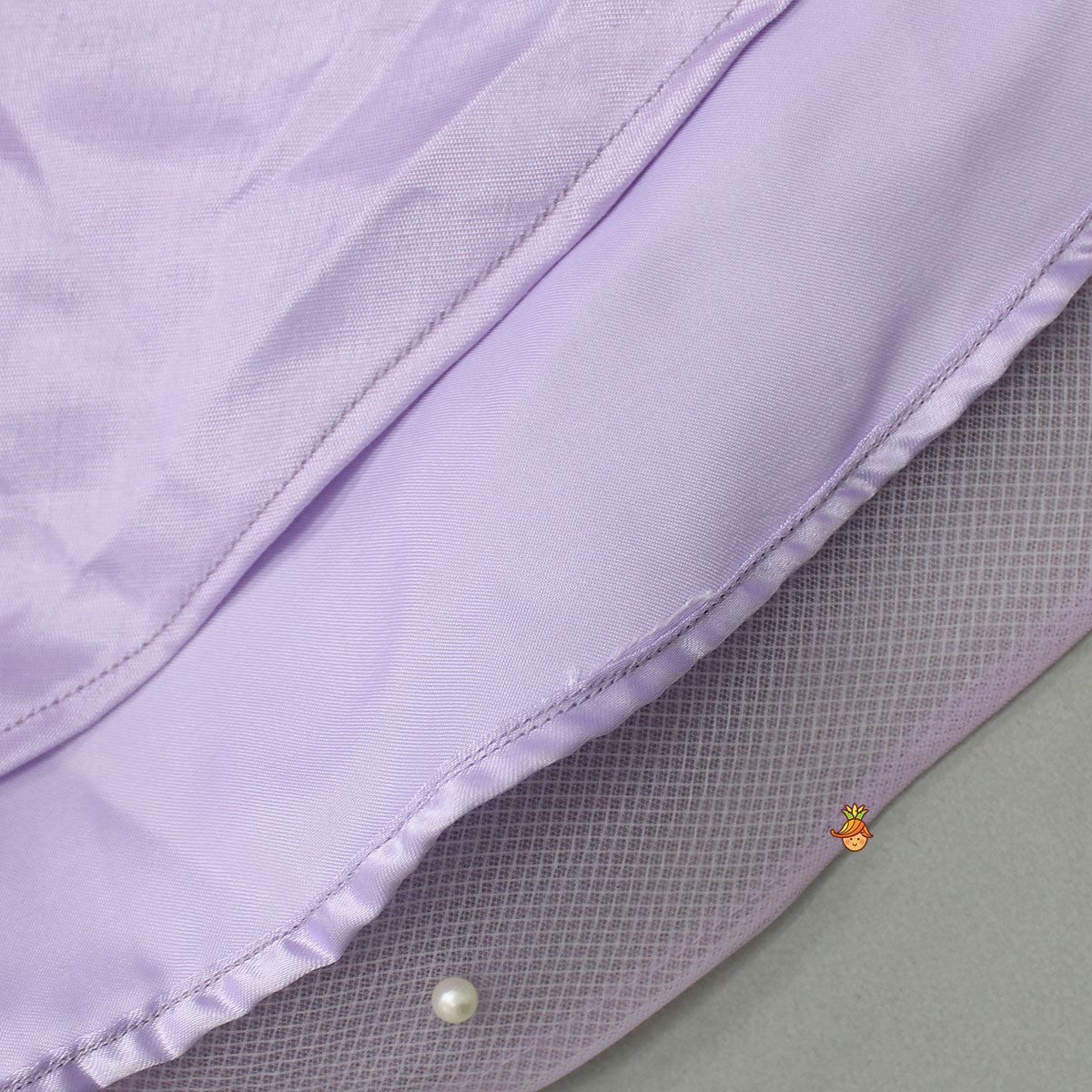Lilac Embroidered Crop Top And Net Layered Lehenga
