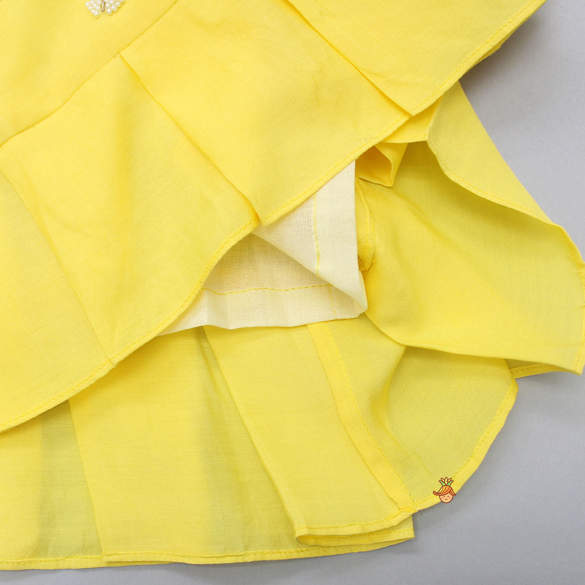 Yellow Top Embroidered With Pearls And Bloomer