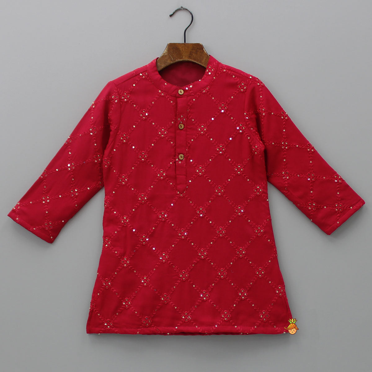 Sequin Thread Embroidered Kurta And Pyjama