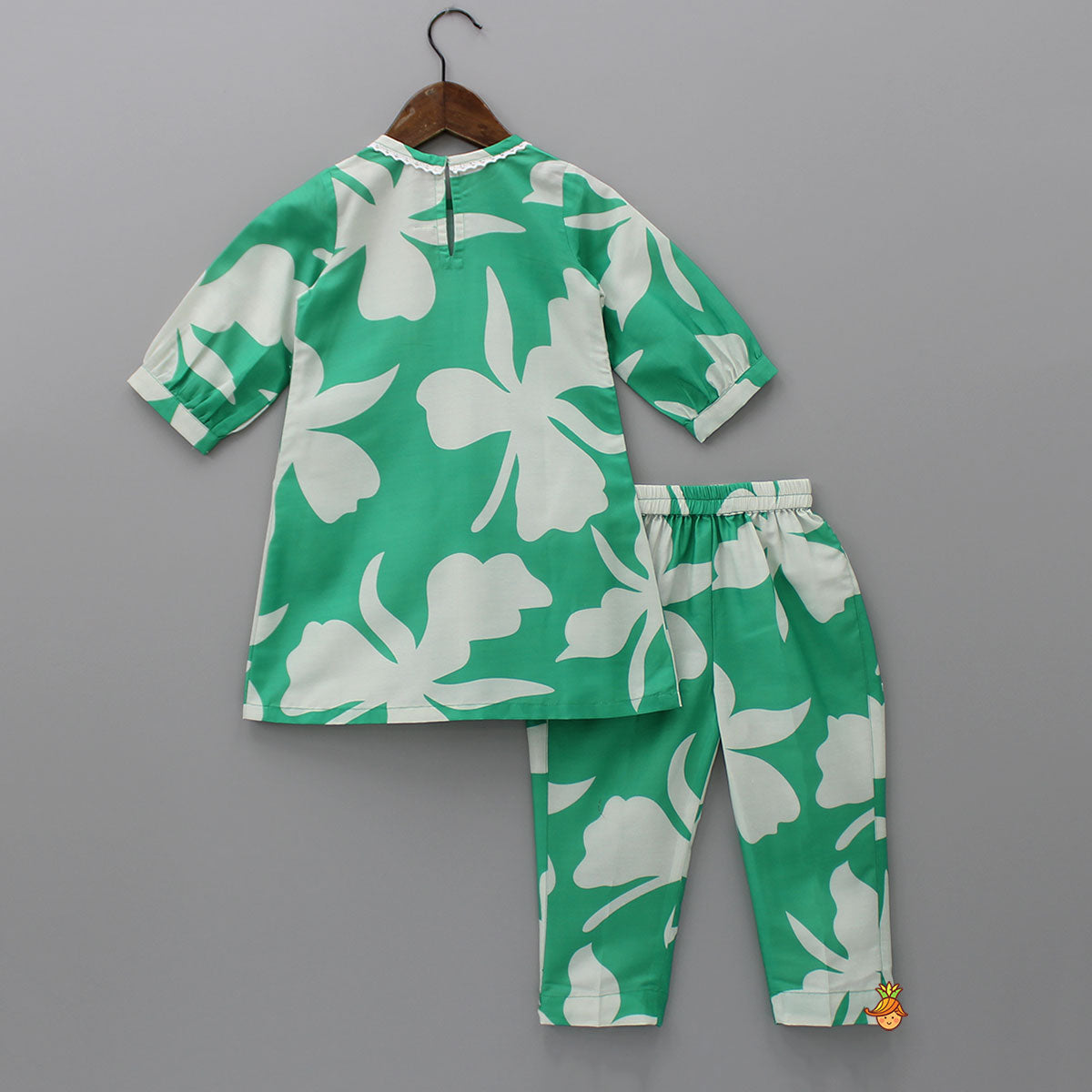 Green Printed Kurti With Pant