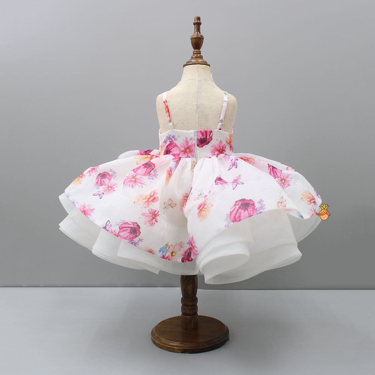 Floral Printed Pintuck Strappy Dress