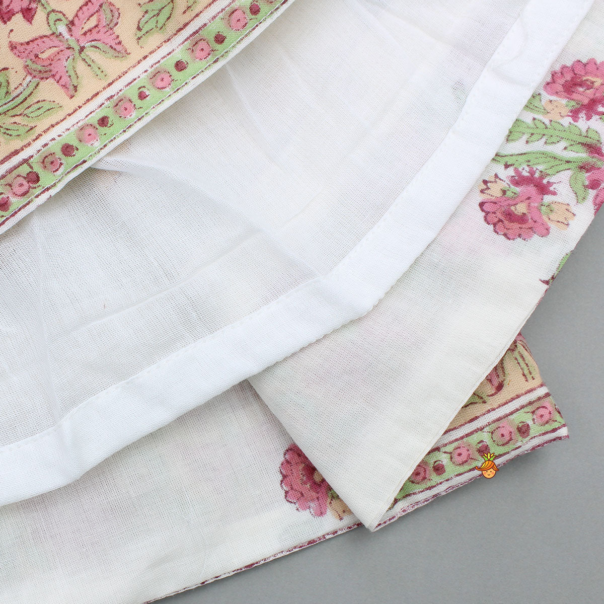 Floral Printed Stylish Front Cut Kurti And Lehenga