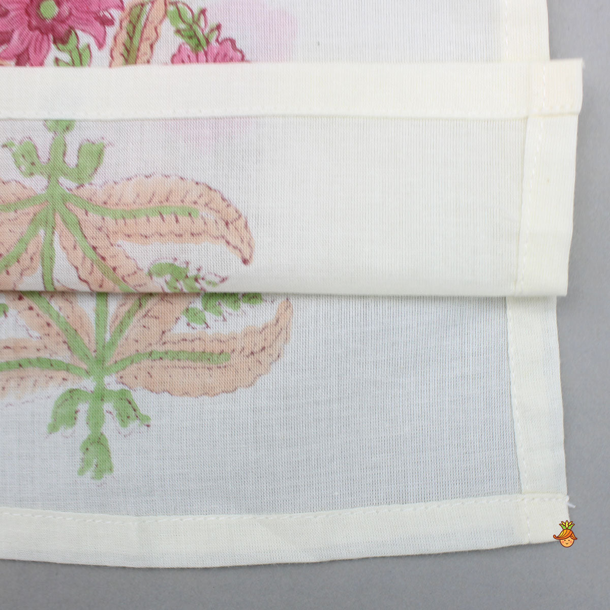 Floral Printed Kurta With Handworked Jacket And Dhoti.