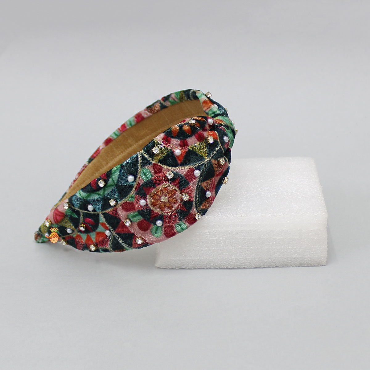 Multicolour Embroidered Velvet Hairband