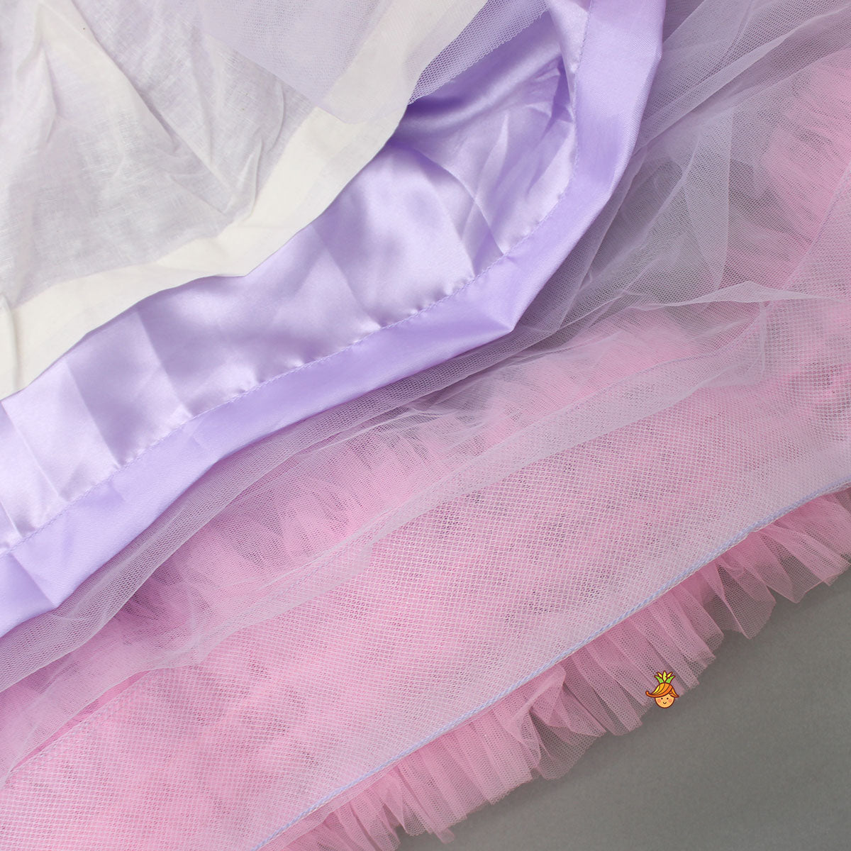 Butterfly Adorned Net High Low Dress With Matching Detachable Bow
