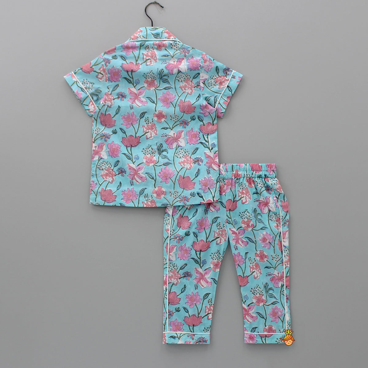 Hand Block Floral Printed Multicolour Sleepwear
