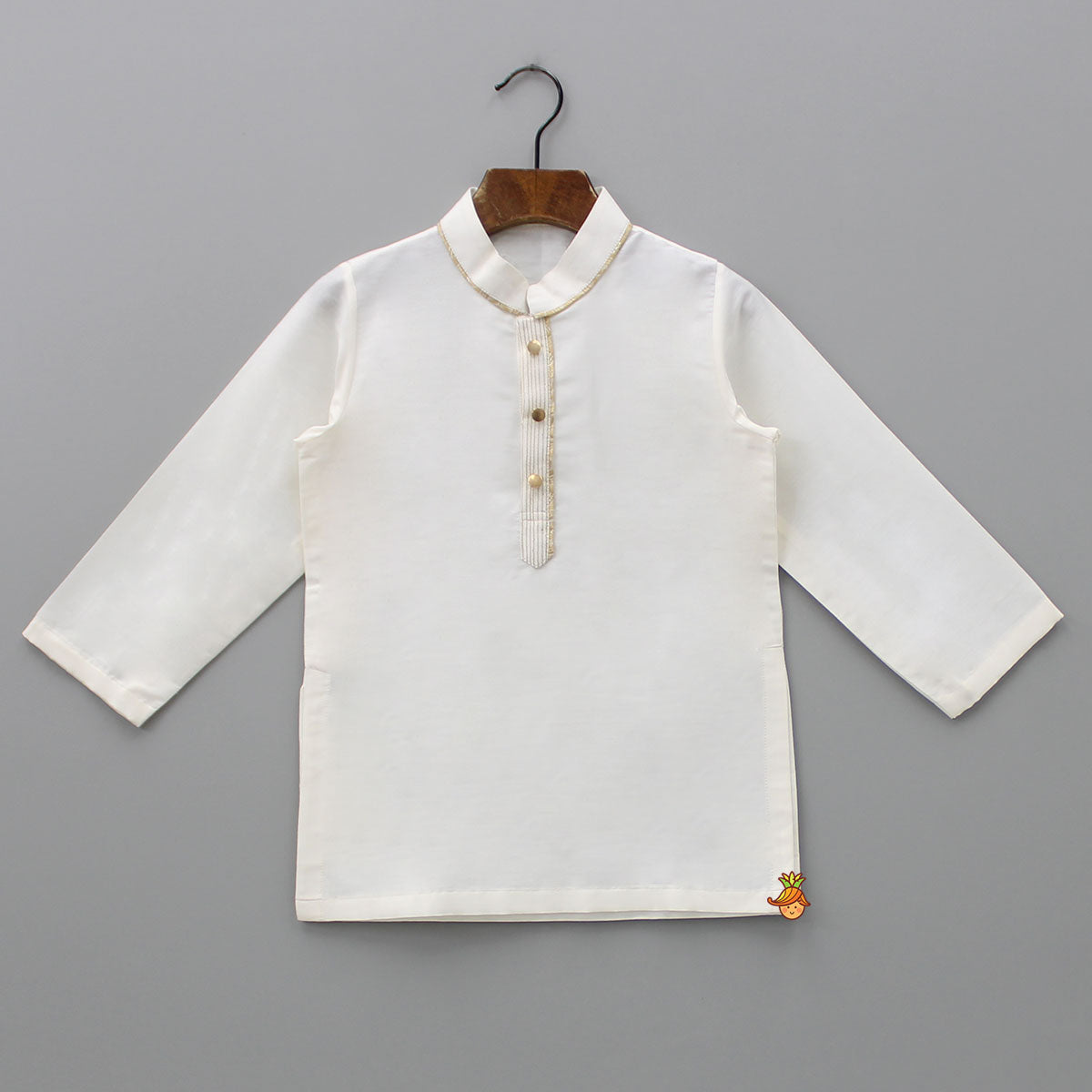 Kurta With Pocket Square Stylish Jacket And Lace Detailed Dhoti