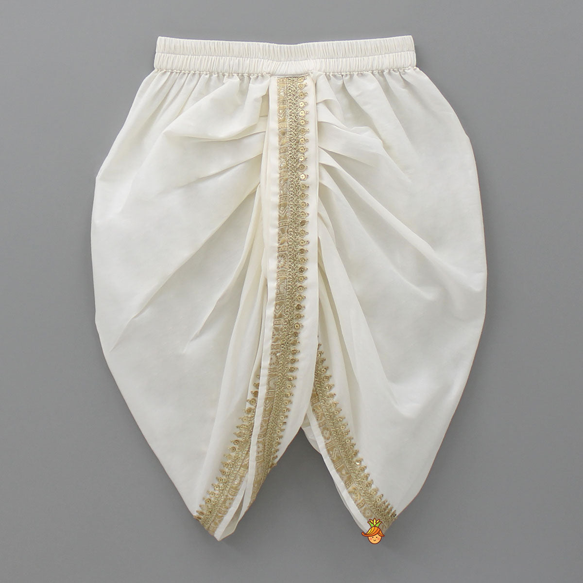 Kurta With Pocket Square Stylish Jacket And Lace Detailed Dhoti