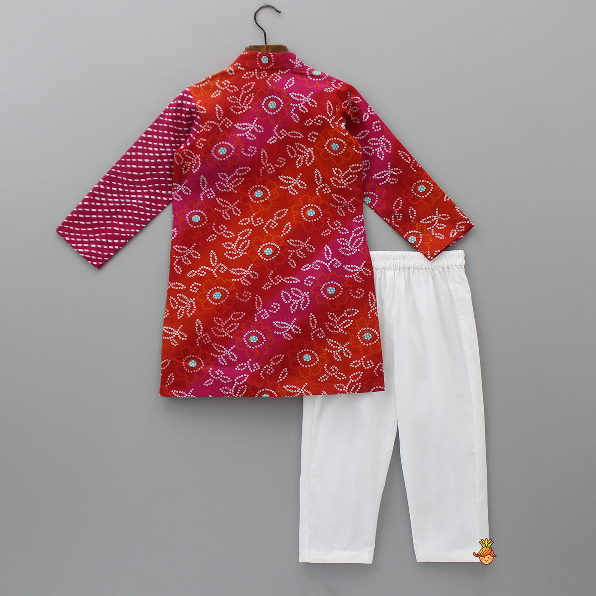 Leheriya And Bandhani Printed Multicolour Kurta And Pyjama