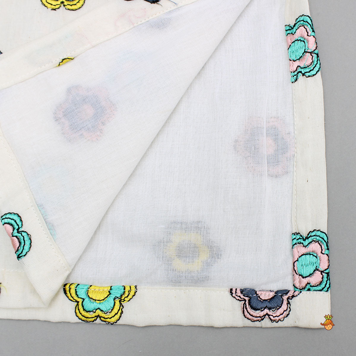Multicoloured Printed And Embroidered Kurta With Pyjama