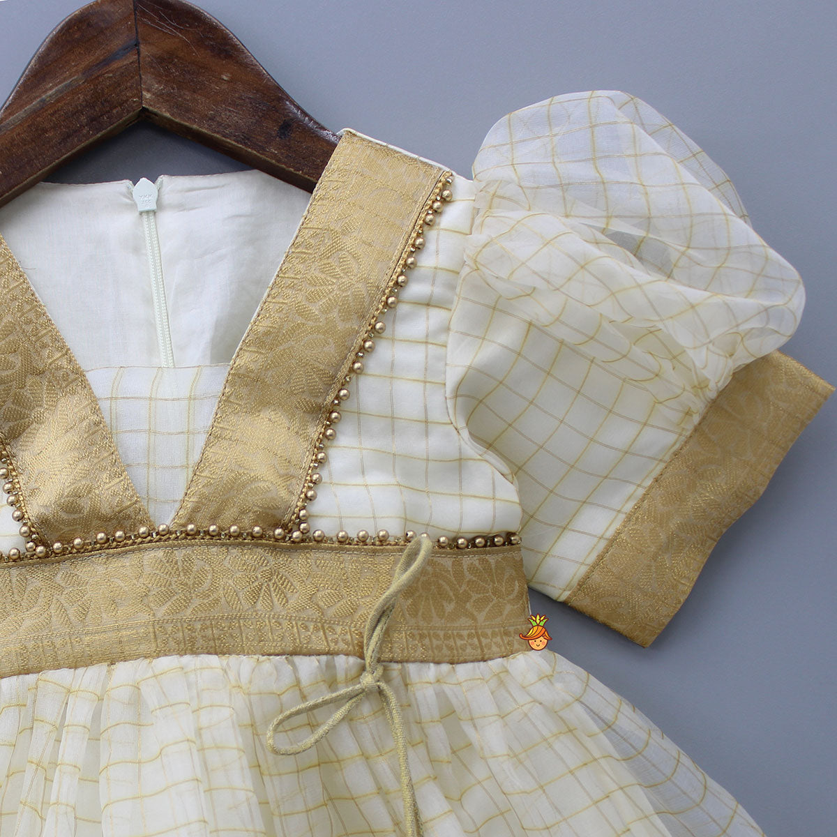Checks Organza Flared Anarkali