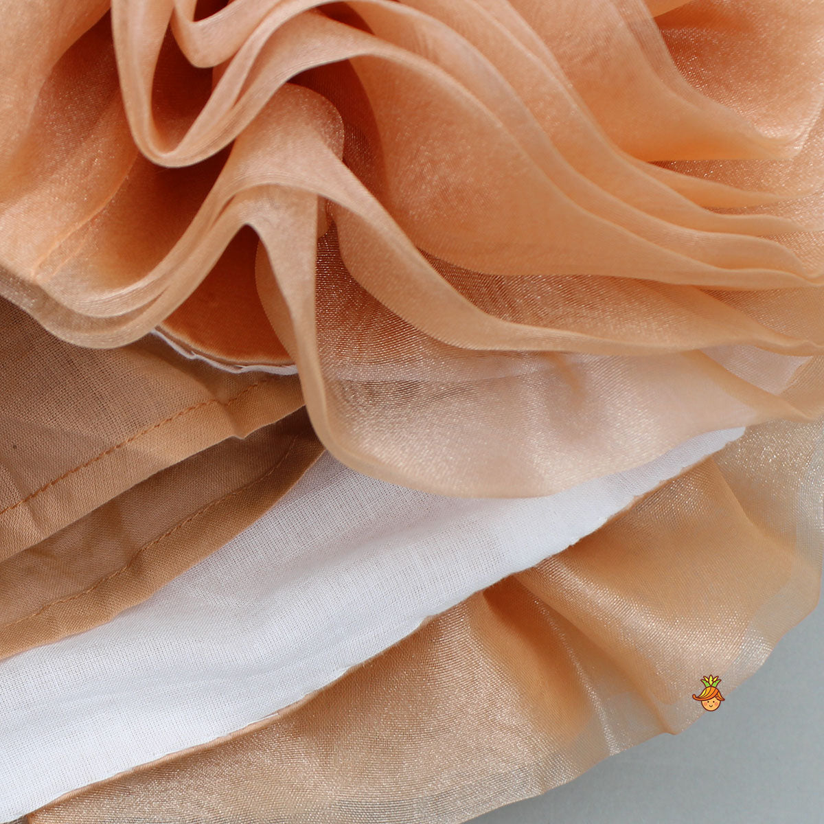 Pleated Yoke Organza Strappy Dress