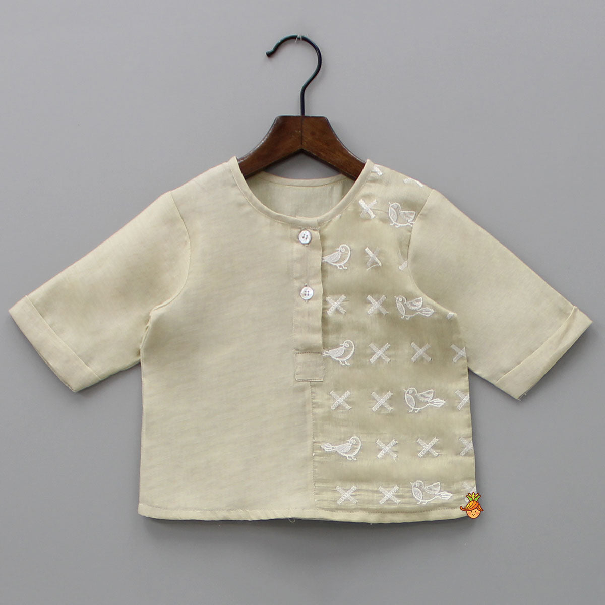 Bird Embroidered Top And Shorts