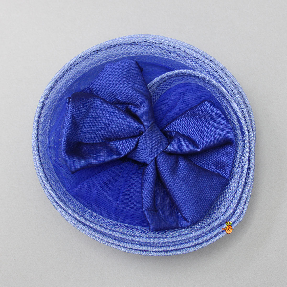 Blue Layered Dress And Detachable Bow With Matching Swirled Hair Clip