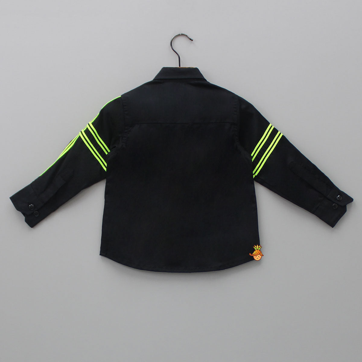 Animal Embroidered Black Shirt