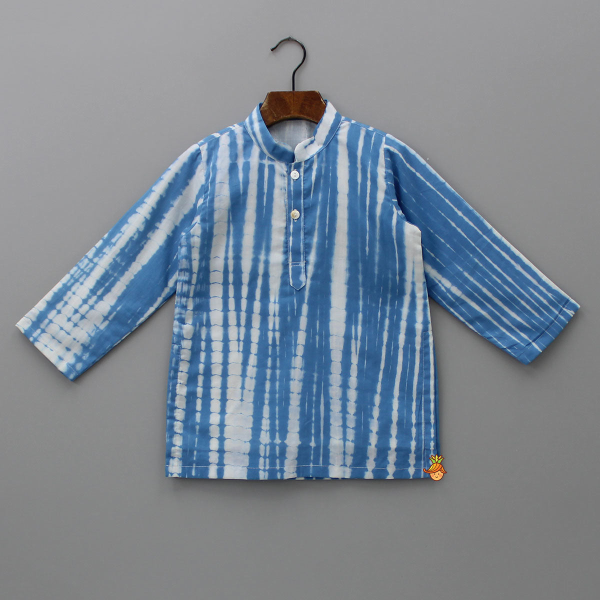 Shibori Printed Blue Kurta And Pyjama
