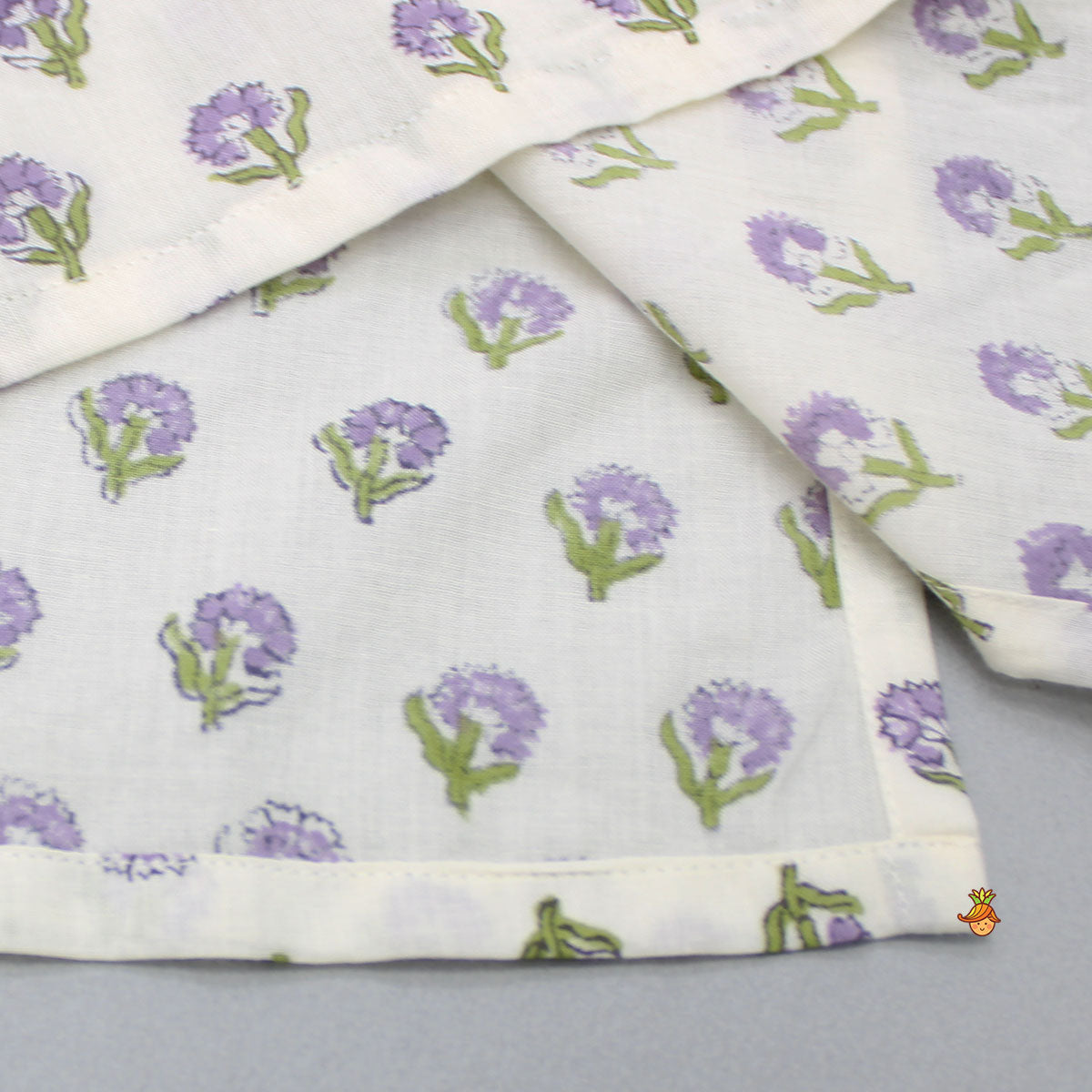 Floral Printed Kurta With Jacket And Dhoti