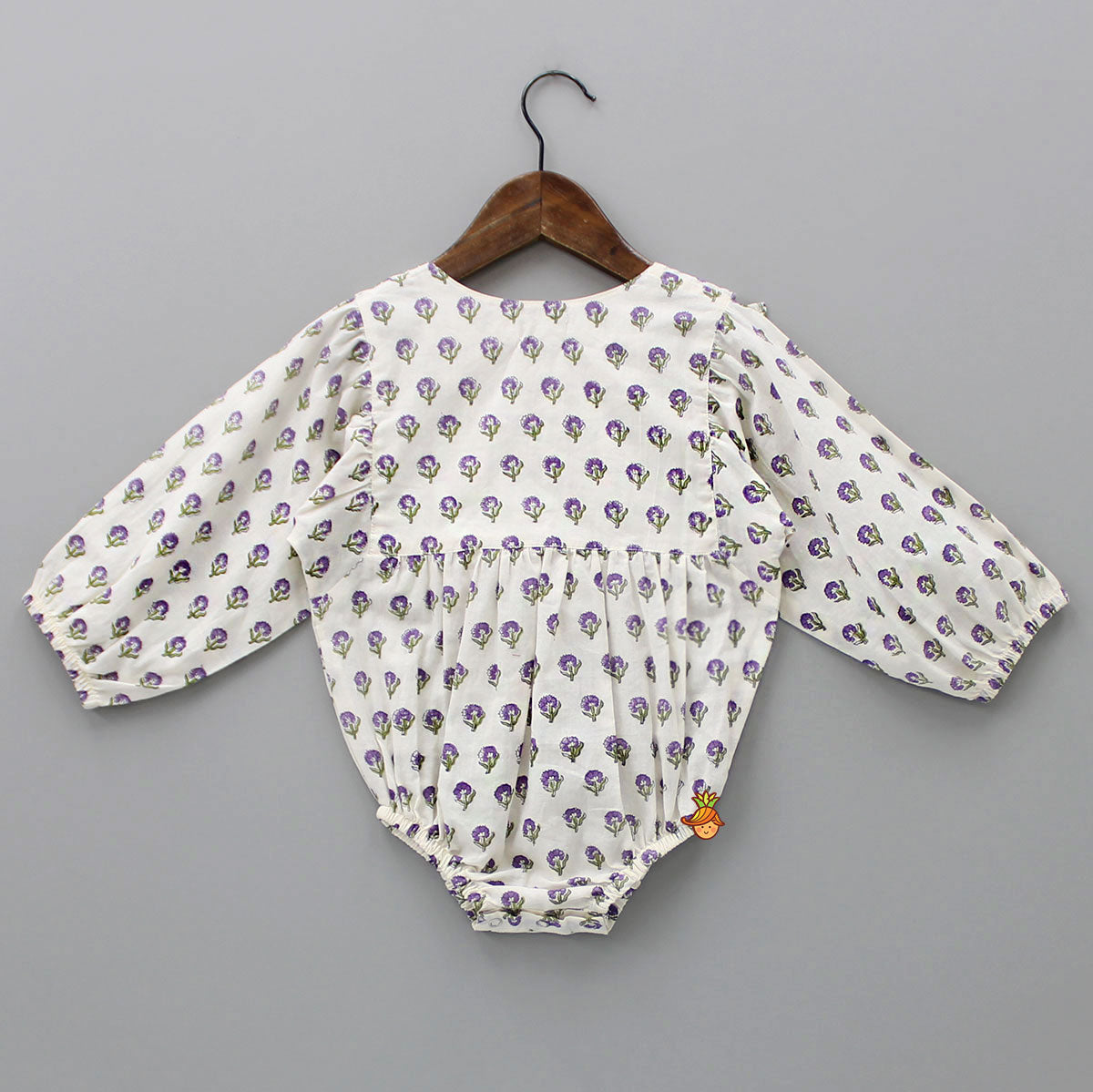 Floral Printed Bodysuit With Overlap Front