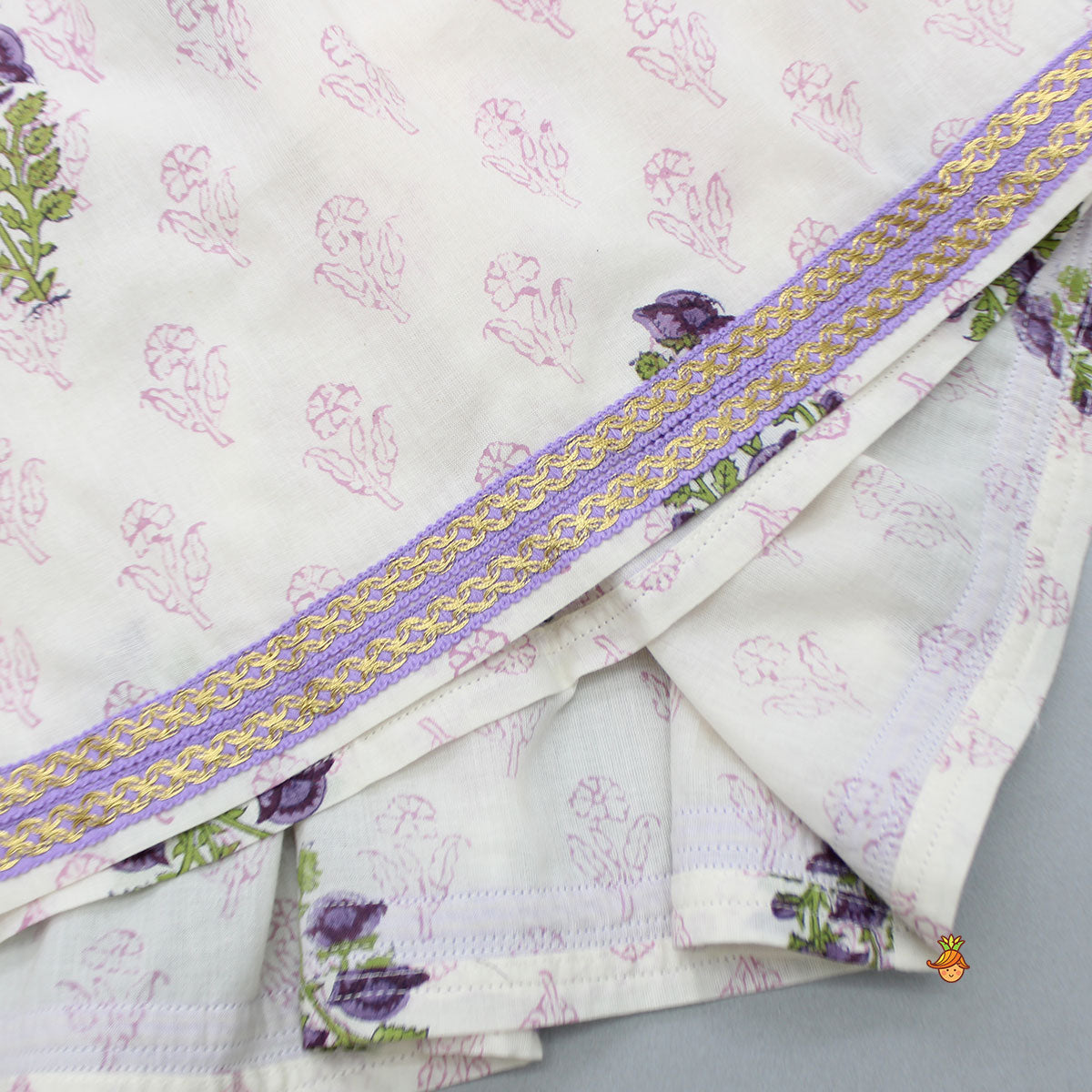 Floral Printed Angarkha Styled Kurti And Dhoti