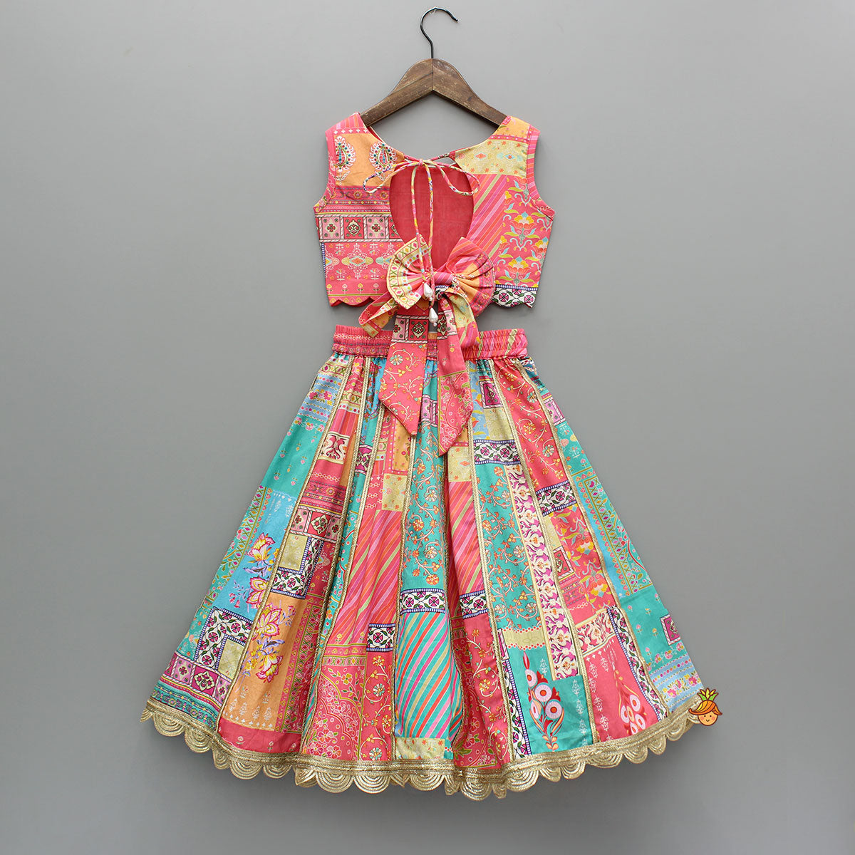 Floral Printed Multicolour Top And Lehenga