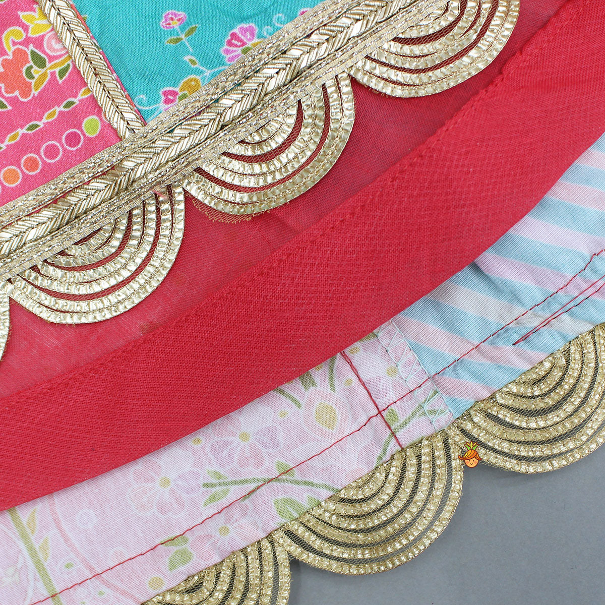 Floral Printed Multicolour Top And Lehenga