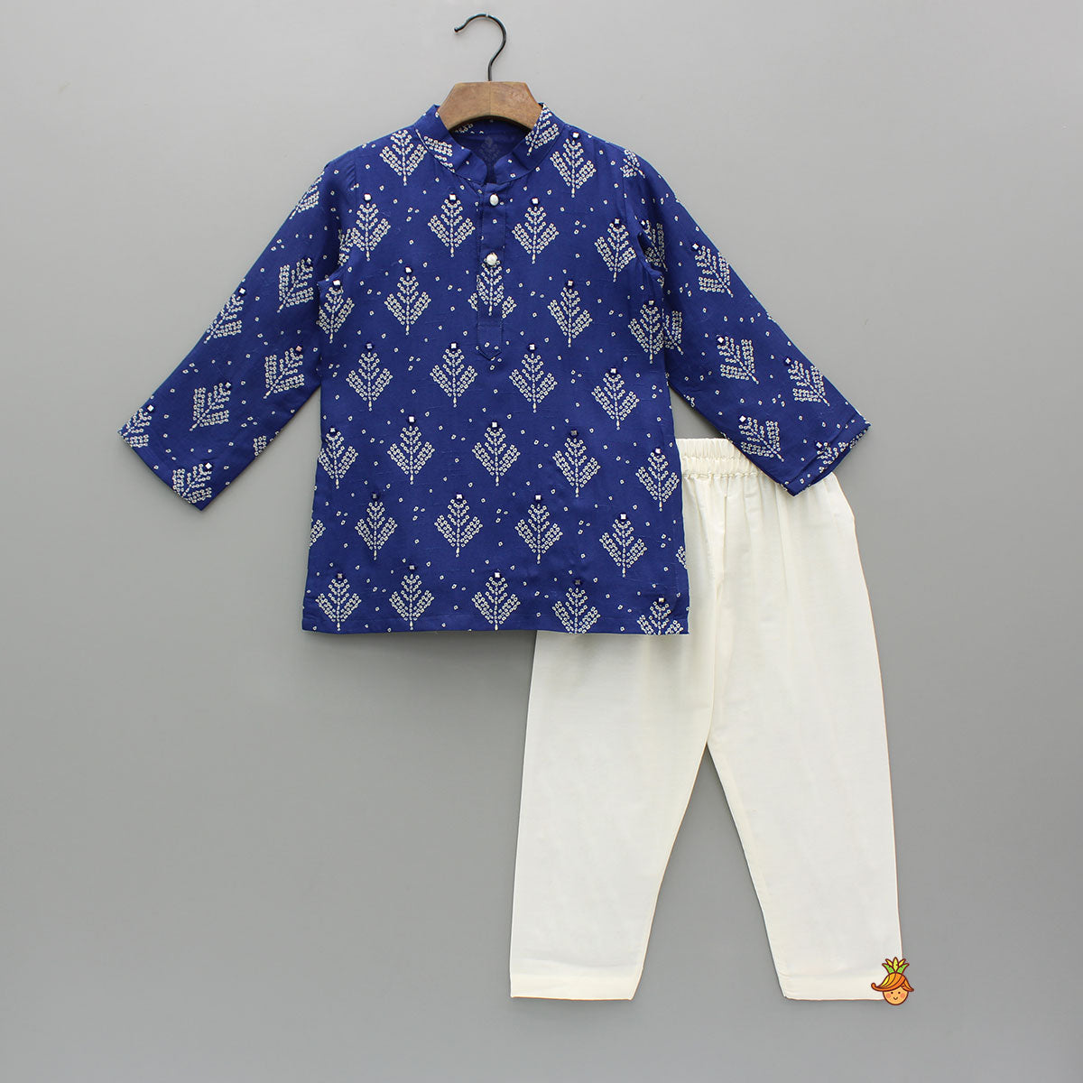 Printed Blue Kurta And Pyjama