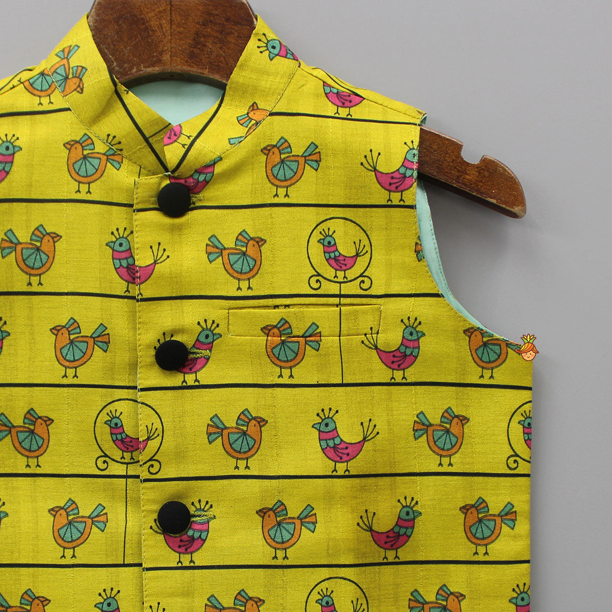 Bird Printed Multicoloured Jacket
