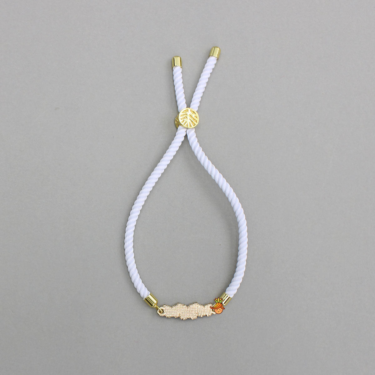 White Adjustable Rope String Rakhi