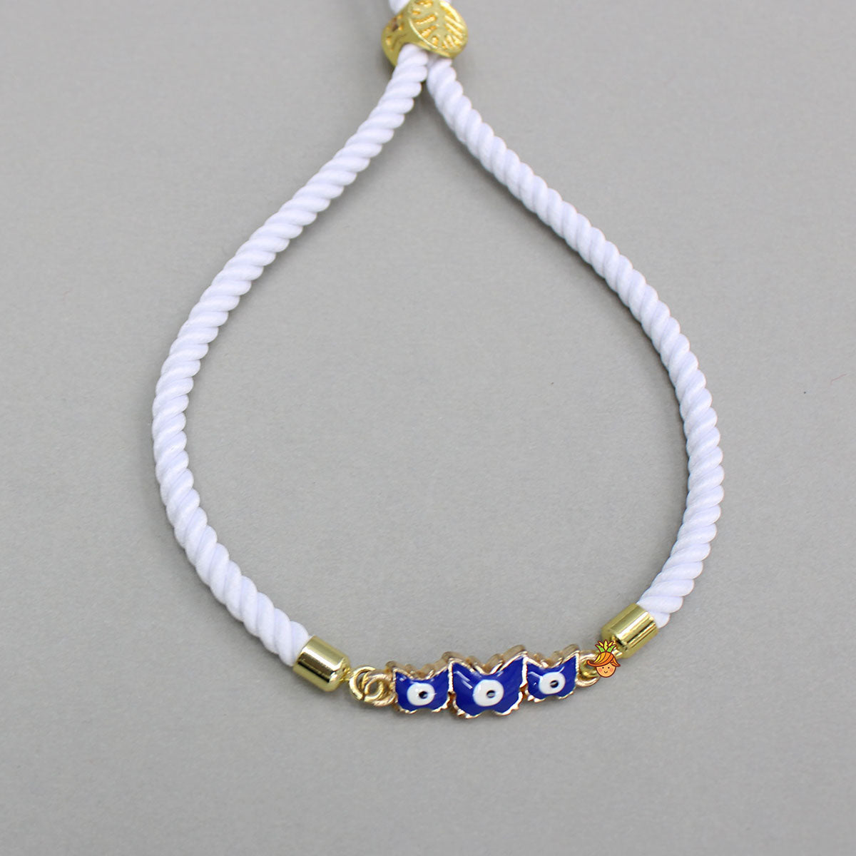 White Adjustable Rope String Rakhi