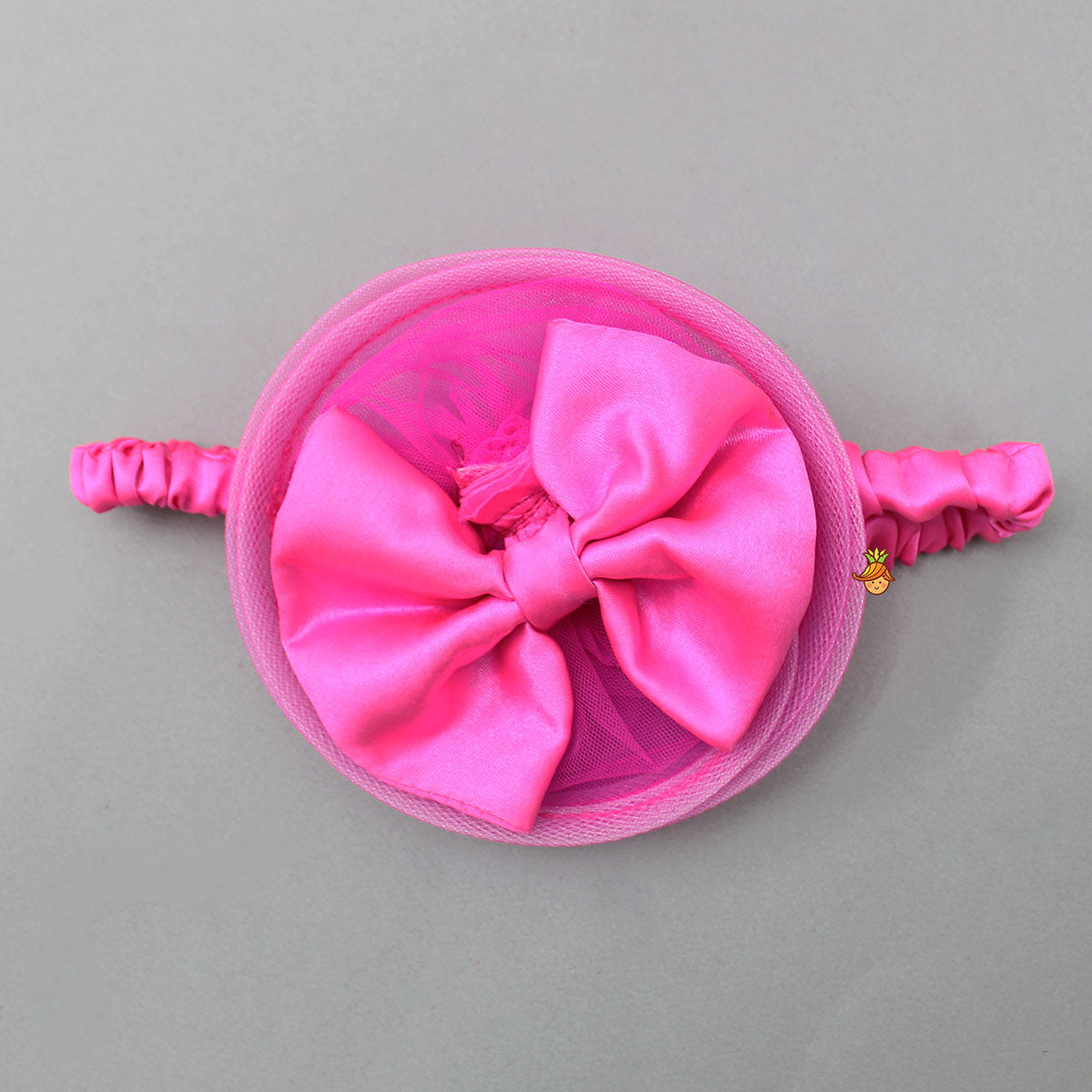 One Shoulder High Low Pink Dress With Matching Head Band And Detachable bow