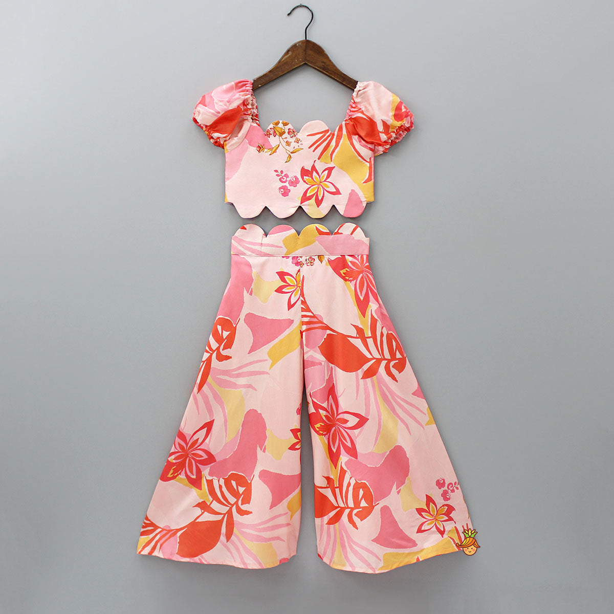 Floral Printed Top And Flared Palazzo