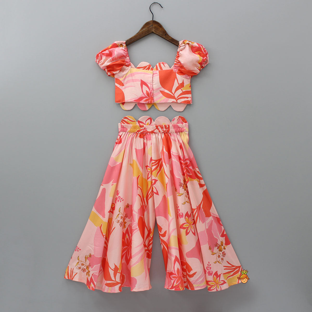 Floral Printed Top And Flared Palazzo