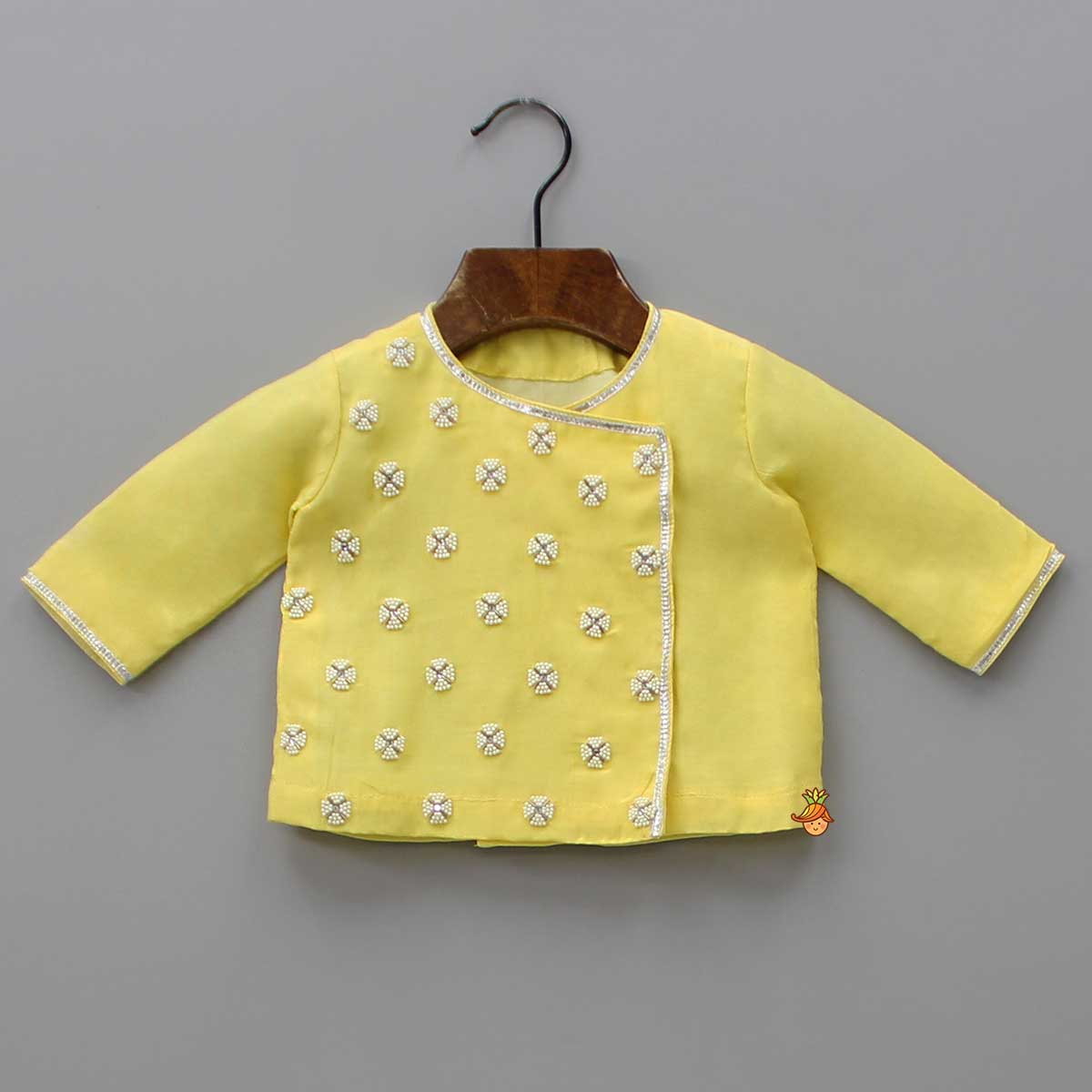Embroidered Yellow Kurta And Dhoti