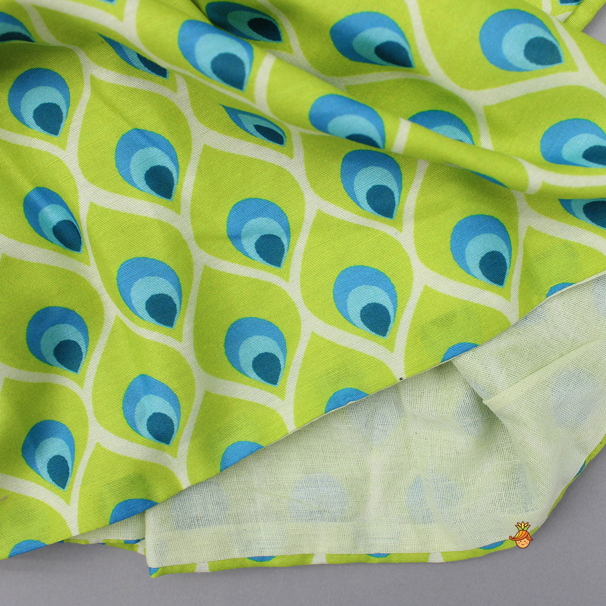 Printed Angarkha Style Green Kurta And Dhoti With Mukut